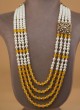 White And Yellow Wedding Wear Mala For Groom